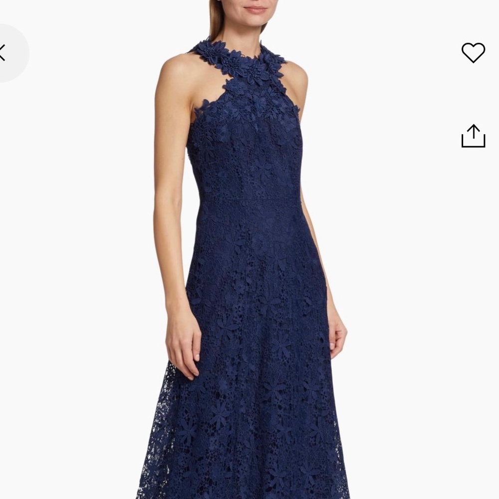 Teri Jon Navy Lace Maxi Dress